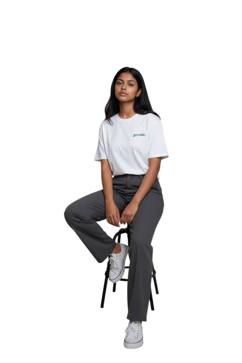 model in greenie bone tee