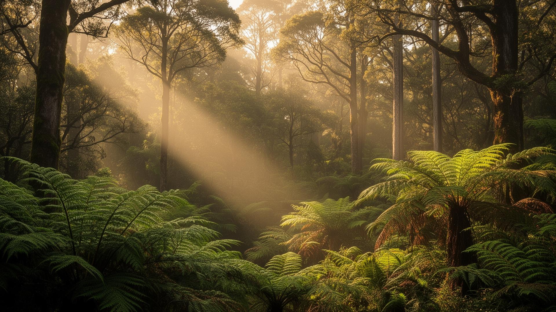 lush green native forest representing greenie's environmental commitment